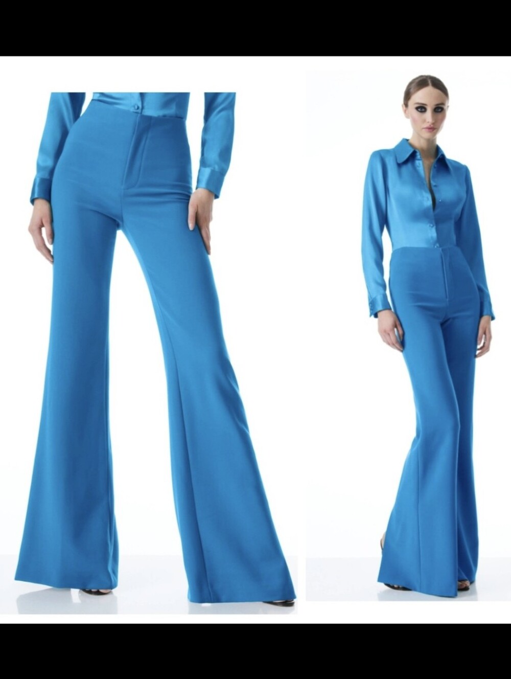 ALICE + OLIVIA PAULA HIGH WAISTED PANT WITH BACK SLIT SIZE 0